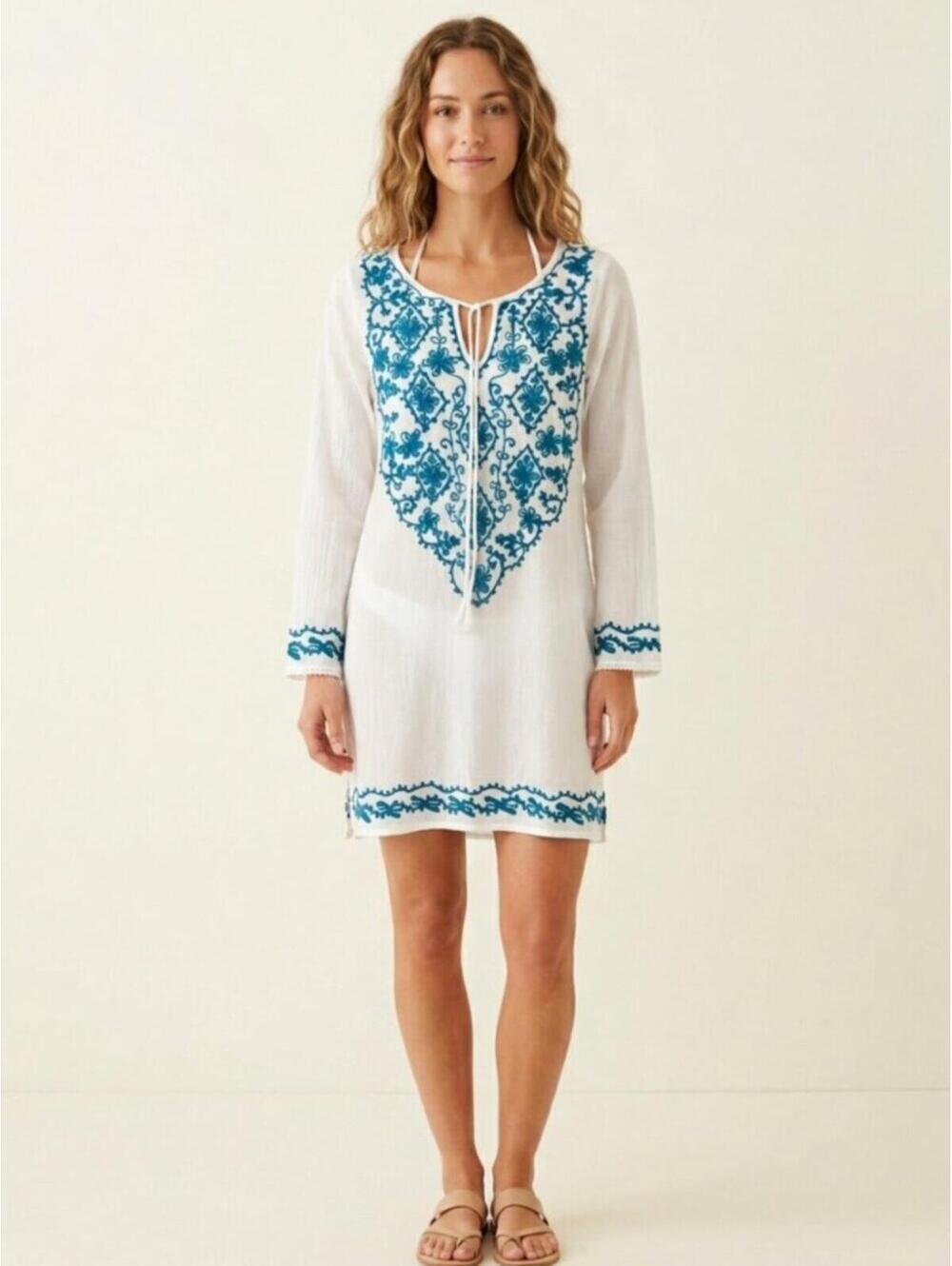 100% Cotton Embroidered Cover Up Women’s Small Beach by Exist